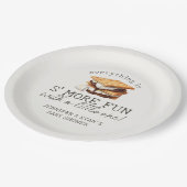 S’mores Fall Bonfire Outdoor Baby Shower ペーパープレート (アングル)