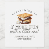 S’mores Fall Bonfire Outdoor Baby Shower ワインラベル (シングルラベル)