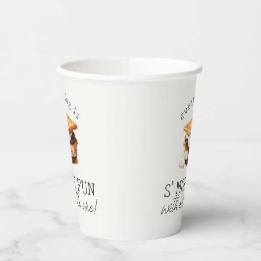 S’mores Fall Bonfire Outdoor Baby Shower 紙コップ (左)