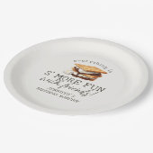 S’mores Fall Bonfire Outdoor Birthday Party ペーパープレート (アングル)