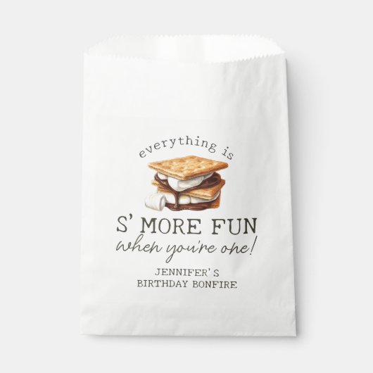 S’mores Fall Bonfire Outdoor First Birthday フェイバーバッグ (正面)