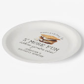 S’mores Fall Bonfire Outdoor First Birthday ペーパープレート (アングル)