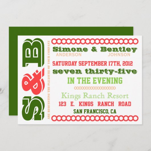 S n' B招待状 招待状 (正面/裏面)