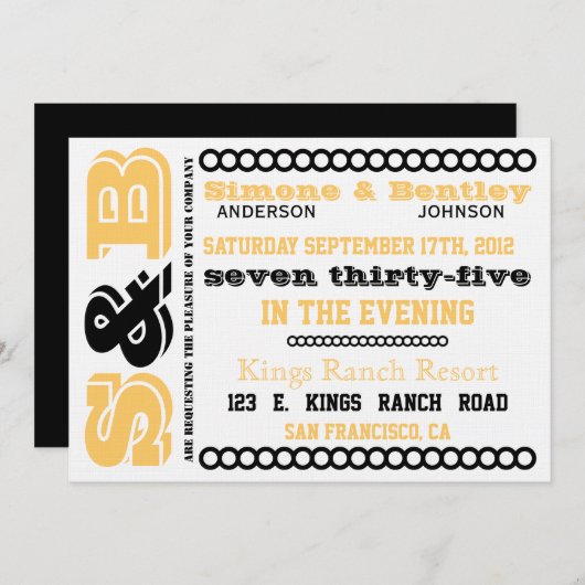 S n' B招待状 招待状 (正面/裏面)