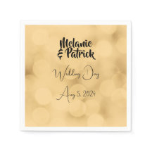 s napkins -結婚金ゴールド上の編集可能文字