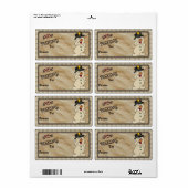 S"no"wピーク雪だるまギフトラベル |クリスマス ラベル (フルシート)