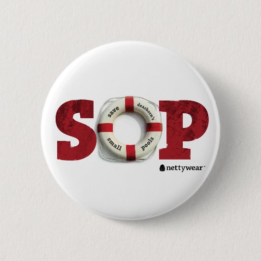 S.O.Pはディアボーンの小さいプールボタンを救います 缶バッジ (正面)