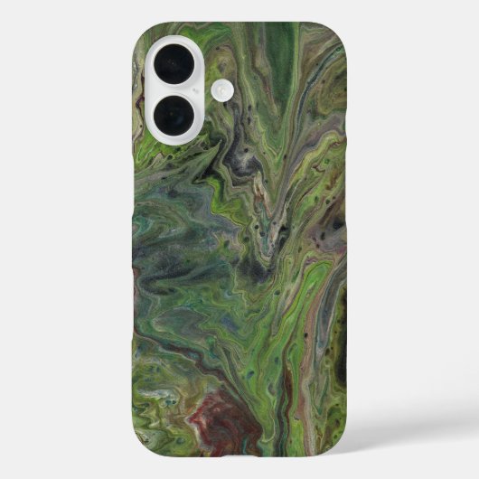 s outつる深いグリーン抽象芸術電話ケース Case-Mate iPhoneケース (裏面)