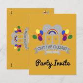s out来ゲイパーティーお祝い招待状 エンクロージャーカード (正面/裏面)