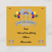 s out来ゲイパーティーお祝い招待状 エンクロージャーカード (裏面)