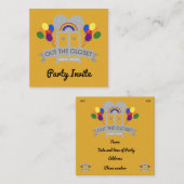 s out来ゲイパーティーお祝い招待状 エンクロージャーカード (正面/裏面)