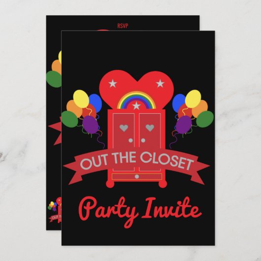 s out来ゲイパーティーお祝い招待状 招待状 (正面/裏面)