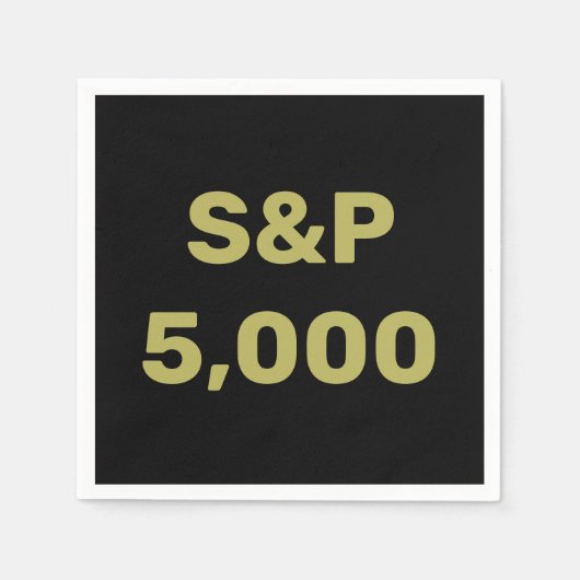 S&P 5,000レベル株価指数お祝い スタンダードカクテルナプキン (正面)