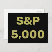S&P 5,000レベル株価指数お祝い ポストカード (正面/裏面)