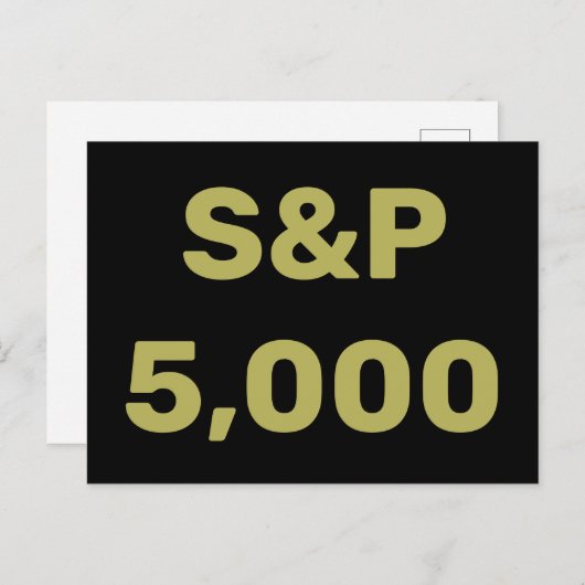 S&P 5,000レベル株価指数お祝い ポストカード (正面/裏面)