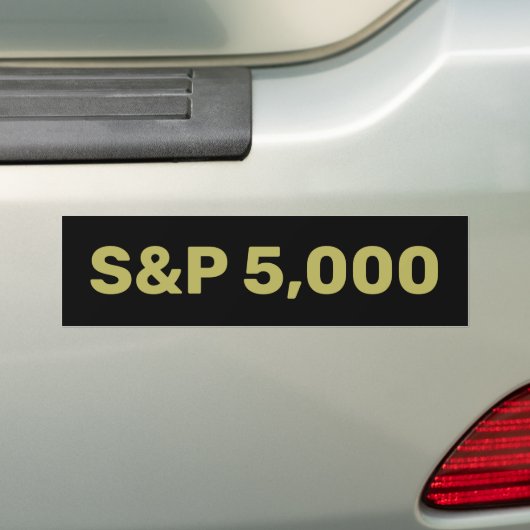 S&P 5,000水準の株式市場指数のお祝い バンパーステッカー (車上)