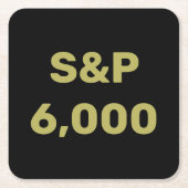 S&P 6,000レベル株価指数お祝い スクエアペーパーコースター (正面)