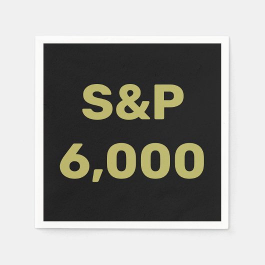 S&P 6,000レベル株価指数お祝い スタンダードカクテルナプキン (正面)