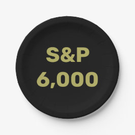 S&P 6,000レベル株価指数お祝い ペーパープレート