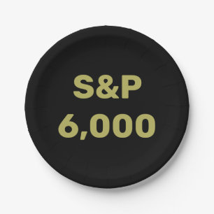 S&P 6,000レベル株価指数お祝い ペーパープレート