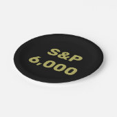 S&P 6,000レベル株価指数お祝い ペーパープレート (アングル)