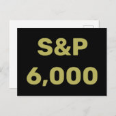 S&P 6,000レベル株価指数お祝い ポストカード (正面/裏面)