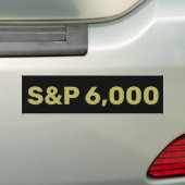 S&P 6,000水準の株式市場指数のお祝い バンパーステッカー (車上)