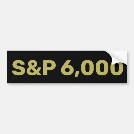 S&P 6,000水準の株式市場指数のお祝い バンパーステッカー (正面)