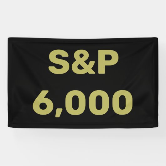 S&P 6,000 レベル株式市場指数のお祝い 横断幕 (横)