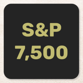 S&P 7500レベル株式市場指数お祝い スクエアペーパーコースター