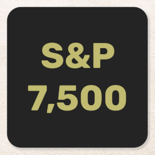 S&P 7500レベル株式市場指数お祝い スクエアペーパーコースター