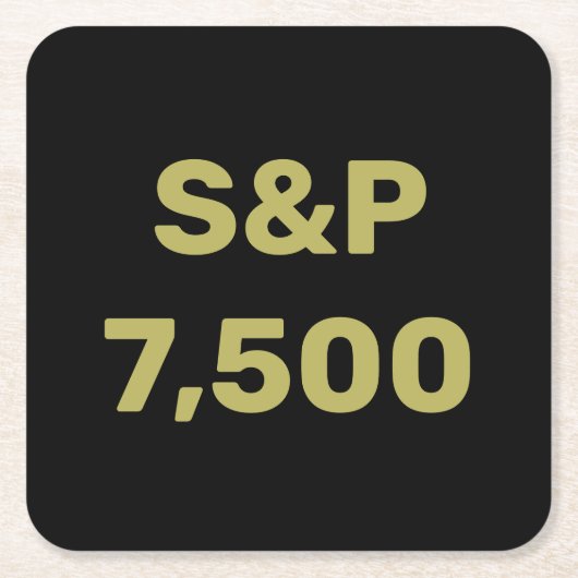 S&P 7500レベル株式市場指数お祝い スクエアペーパーコースター (正面)