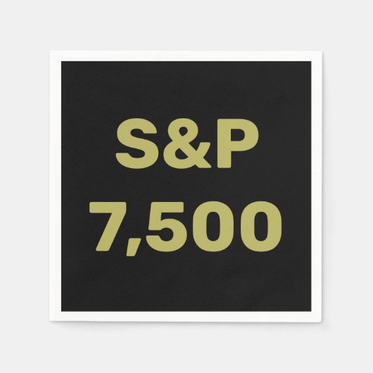 S&P 7500レベル株式市場指数お祝い スタンダードカクテルナプキン (正面)
