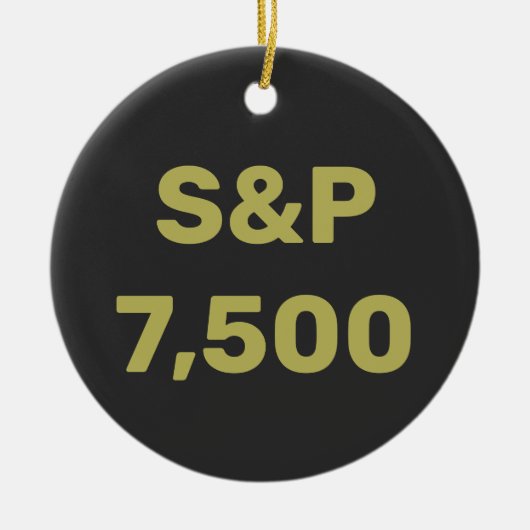 S&P 7500レベル株式市場指数お祝い セラミックオーナメント (正面)