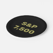 S&P 7500レベル株式市場指数お祝い ペーパープレート (アングル)