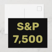S&P 7500レベル株式市場指数お祝い ポストカード (正面/裏面)