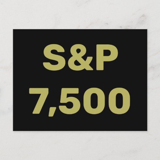 S&P 7500レベル株式市場指数お祝い ポストカード (正面)