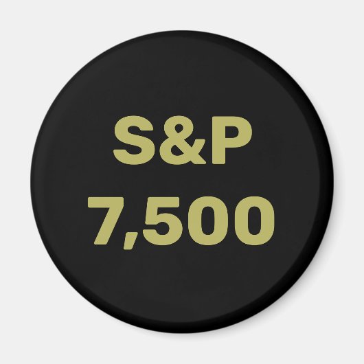 S&P 7500レベル株式市場指数お祝い マグネット (正面)