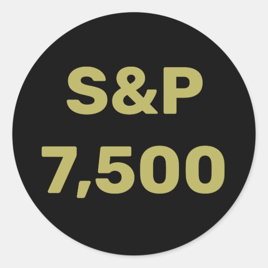S&P 7500レベル株式市場指数お祝い ラウンドシール (正面)