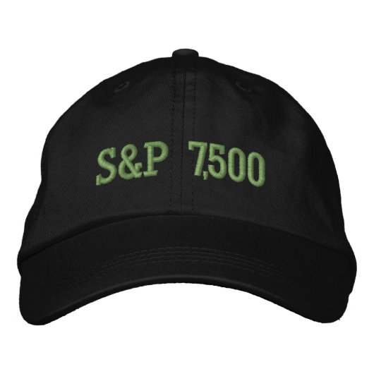 S&P 7500株市場指数お祝い 刺繍入りキャップ (正面)