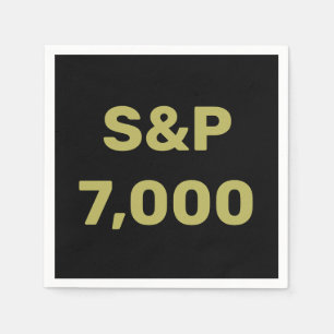 S&P 7,000レベル株価指数お祝い スタンダードカクテルナプキン