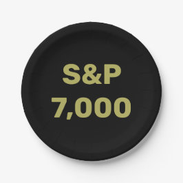 S&P 7,000レベル株価指数お祝い ペーパープレート