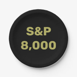 S&P 8000レベル 株式市場指標お祝い ペーパープレート