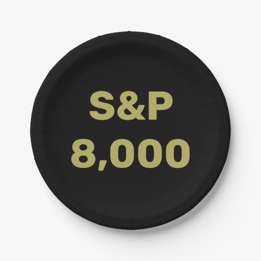 S&P 8000レベル 株式市場指標お祝い ペーパープレート (正面)