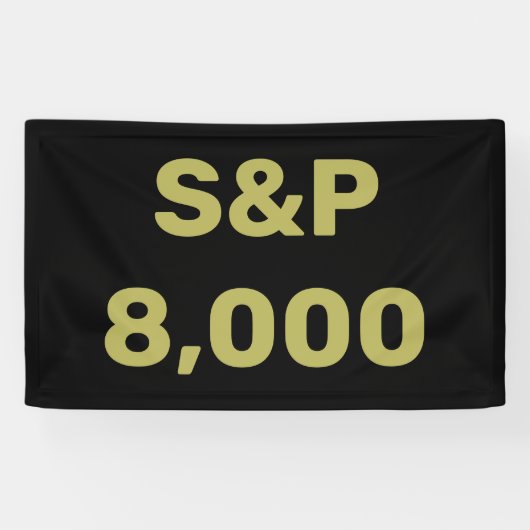 S&P 8000レベル 株式市場指標お祝い 横断幕 (横)