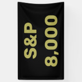 S&P 8000レベル 株式市場指標お祝い 横断幕 (縦)