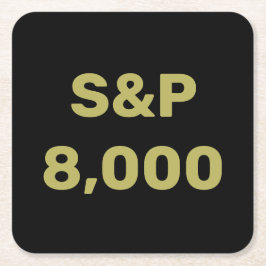 S&P 8000レベル 株式市場指標のお祝い スクエアペーパーコースター