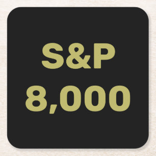 S&P 8000レベル 株式市場指標のお祝い スクエアペーパーコースター