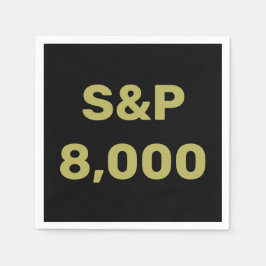S&P 8000レベル 株式市場指標のお祝い スタンダードカクテルナプキン
