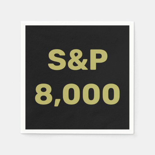 S&P 8000レベル 株式市場指標のお祝い スタンダードカクテルナプキン (正面)
